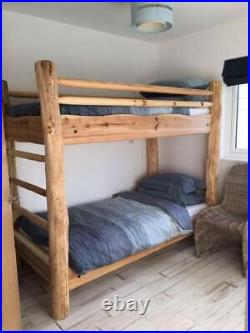 Handmade Bespoke Wooden Bunk Bed Recycled Driftwood Eco Rustic Reclaimed