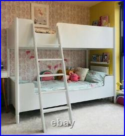 Hansel Childrens Kids Bunk Bed White Wooden Single Bed