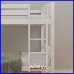 Happy Beds American Solid White Wooden Bunk Bed Frame Bedroom Home Sleep