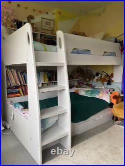 Happybed Orion bunk bed / two single / incl drawer, glowing stairs, bookcase