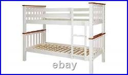 Heavy Duty Bunk Bed Frame White and Pine