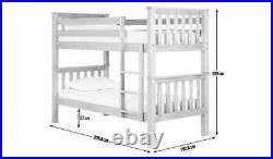 Heavy Duty Bunk Bed Frame White and Pine