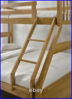 Heavy Wooden Bunk Bed Double And Single With Single Mattress Included Steps With