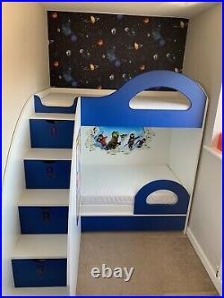 High Quality Bunk Bed With Staircase Drawers + Mattresses Unique Custom Made