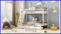 High Quality Kids Bunk Bed with Drawers 3ft And 4ft in White or Grey