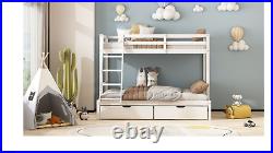 High Quality Kids Bunk Bed with Drawers 3ft And 4ft in White or Grey