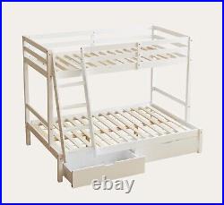 High Quality Kids Bunk Bed with Drawers 3ft And 4ft in White or Grey