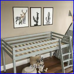 High Sleeper Bunk Bed Cabin Loft Bed Storage Ladder Kids Wood 3FT Single Grey
