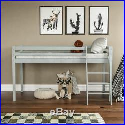 High Sleeper Bunk Bed Loft Bed Cabin Storage Solid Pine Wood 3FT Single Grey