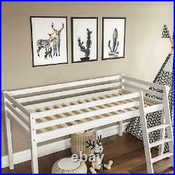 High Sleeper Bunk Bed Loft Bed Cabin Storage Solid Pine Wood 3FT Single White