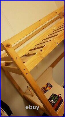 High Sleeper Bunk Bed Loft Bed Study Desk Cabin Solid Pine Wood Frame Single