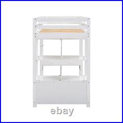 High Sleeper Bunk Bed Loft Bed with Desk & Drawers Storage Compartments for Kids