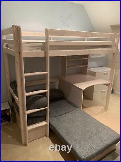 High Sleeper Bunk Bed With Desk & Pull Out Bed