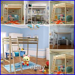 High Sleeper Cabin Wooden Pine Frame Bunk Bed Child Kid Single 3FT Student Bed