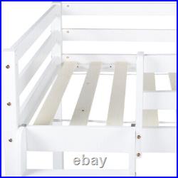 High Sleeper Pine Wood Bed Frame 3ft Single Bunk Bed Loft Kids Bedroom Furniture