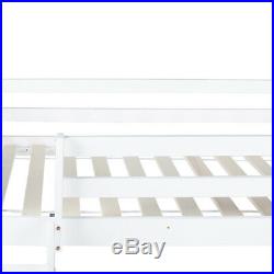 High Sleeper With Ladder Loft Bunk Bed Frame White/Pine Wood Sleeping Bed HOEM