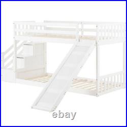 High Sleeper Wooden Bunk Bed Loft Bed with Slide and Drawer Storage Single 3FT