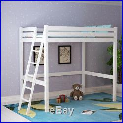 High Tall Sleeper Cabin Bunk Bed with Ladder Kids Solid Wooden Pine Bedroom Loft