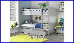 Home Detachable Grey Bunk Bed Frame with Drawer