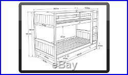 Home Detachable Grey Bunk Bed Frame with Drawer