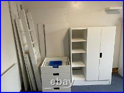 IKEA Stuva Smastad High Sleeper Loft Cabin Bunk Bed with Shelving and Wardrobe