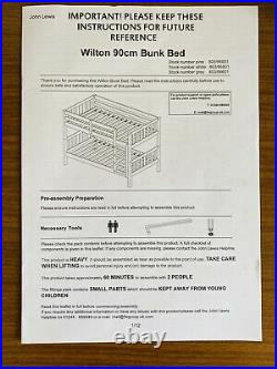 John Lewis Wilton Bunk Bed with x2 Simba Hybrid Single Pocket Sprung Mattresses