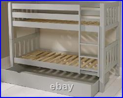 Jubilee Bunk Bed in Soft Grey with Trundle ROOM TO GROW New