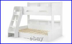 Julian Bowen Orion Triple Storage Bunk Bed Frame White Wood 3FT Single 3 Sleeper