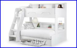 Julian Bowen Orion Triple Storage Bunk Bed Frame White Wood 3FT Single 3 Sleeper