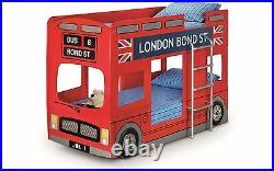 Julian Bowen Red England London Bus Bunk Bed Frame Single 90cm 3FT