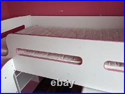 Kids Bed Cabin Bed Bunk Bed Mid Sleeper Cabinet Set with Storage & Desk Mattress