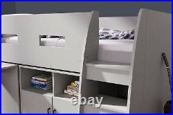 Kids Bed Cabin Bed Bunk Bed Mid Sleeper Cabinet Set with Storage & Desk Wooden