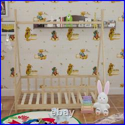 Kids Bed Single House Frame with Protector Barriers Children Toddler Boys Girls UK