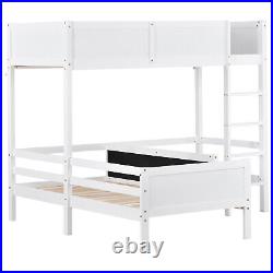 Kids Bunk Bed Double Sleeper 3FT Single Size Solid Pine Wood Bed Frame L Shaped