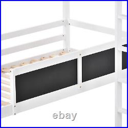 Kids Bunk Bed Double Sleeper 3ft Single Size Solid Pine Wood Bed Frame L Shaped
