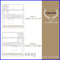 Kids Bunk Bed Frame Treehouse Double High Sleeper Pine Wooden Bed 3FT 90x190cm