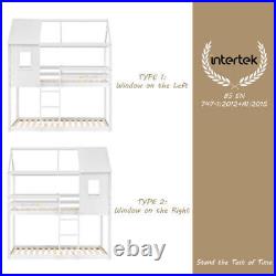 Kids Bunk Bed Frame Treehouse Double Sleeper Pine Wood Canopy Bed 3FT 90x190 cm
