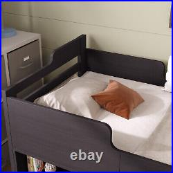 Kids Bunk Bed Mid Sleeper with Chest of Drawers and Ladder Wooden Cabin Bed Wood