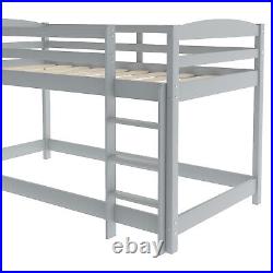 Kids Bunk Bed Mid Sleeper with Slide and Ladder Wooden Frame Cabin Bed MN