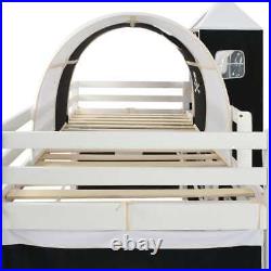 Kids Bunk Bed Mid Sleeper with slide wooden cabin bed tunnels pirate bed den
