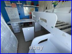Kids Bunk Bed White With Stairs And Storage