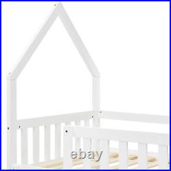 Kids Bunk Bed Wooden Single Size Bed Treehouse Bed Pine Wood Bed Frame White