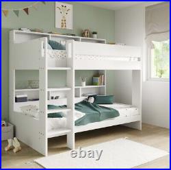 Kids Bunk Bed with Built in Stairs and Shelving