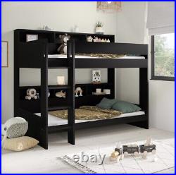 Kids Bunk Bed with Built in Stairs and Shelving
