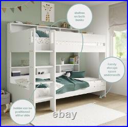 Kids Bunk Bed with Built in Stairs and Shelving