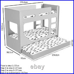 Kids Bunk Bed with Pull Out Trundle