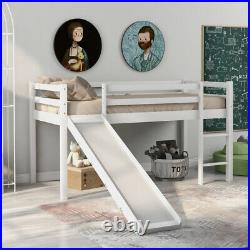 Kids Bunk Bed with Slide & Ladder Wooden Cabin Bed Frame for Kids190 x 90cm UK