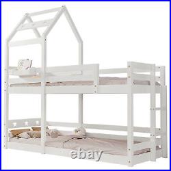 Kids Bunk Beds 3FT Wooden Bed Frame High Sleeper with Slide and Ladder Cabin Bed
