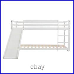 Kids Bunk Beds 3FT Wooden Bed Frames Mid Sleeper with Slide and Ladder Cabin Bed
