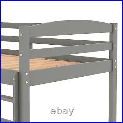Kids Bunk Beds Pine Wood 3FT Single Bed Frame Cabin High Sleeper Slide & Ladder